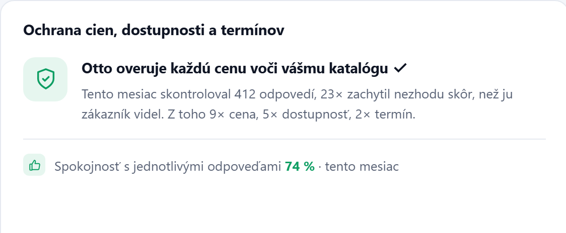 Karta Ochrana cien na Prehľade panela